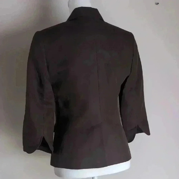 Kate Hill Brown Cotton Silk Blend Tailored Blazer - Picture 4 of 9